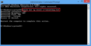 netsh int ip reset resetlog.txt