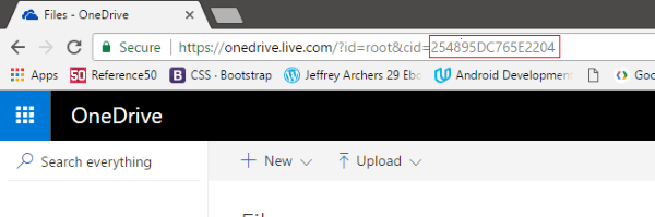 Id хранилища пользователя на OneDrive