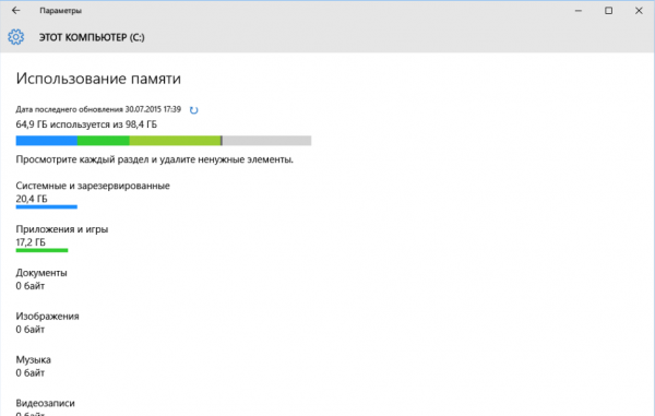 Подробная информация о дисках