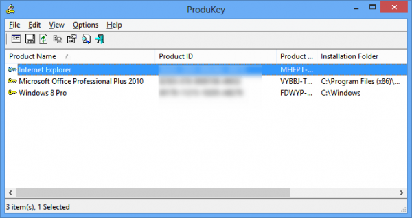 Программа ProduKey