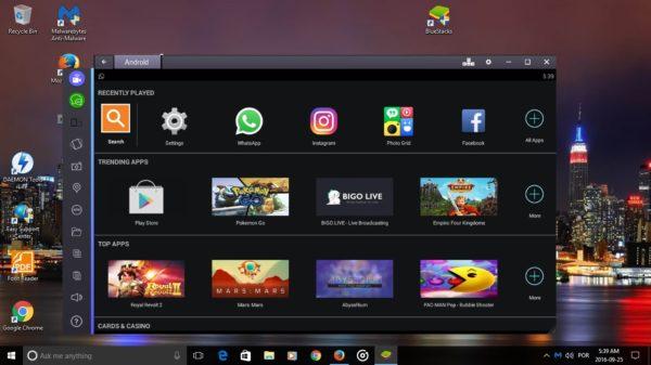 Окно BlueStacks