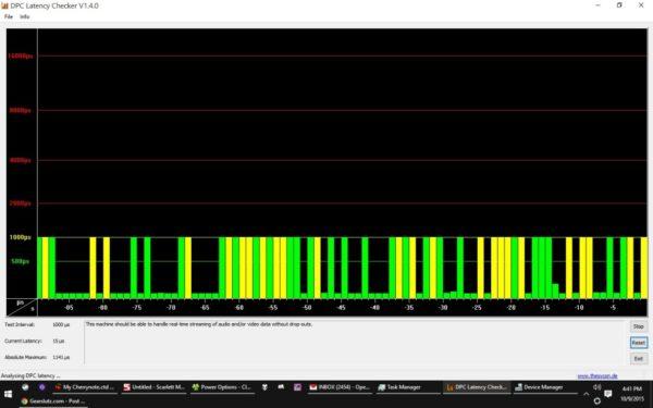 Окно DPC Latency Checker