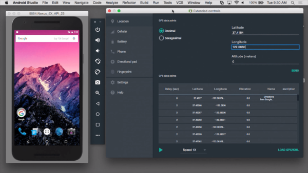 Окно программы Android Studio