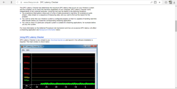 Официальный сайт DPC Latency Checker