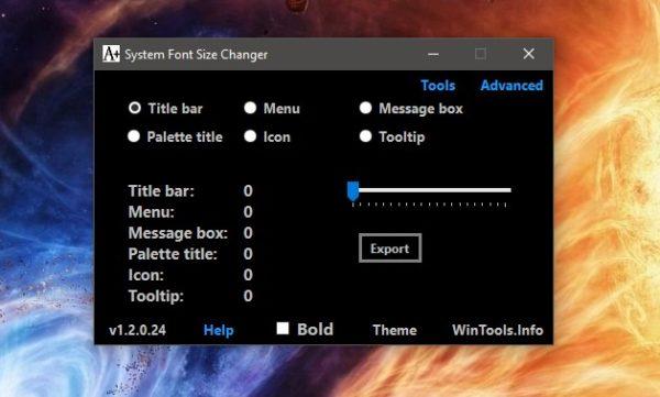 Программа System Font Size Changer