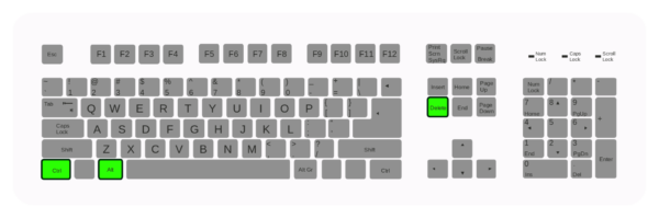 Комбинация Delete + Alt + Ctrl