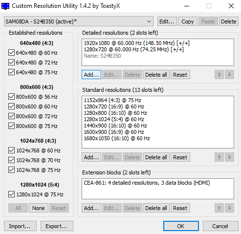 Настройка Custom Resolution Utility