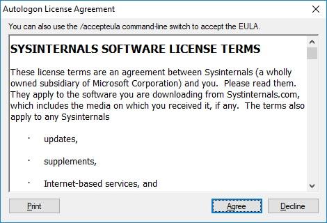 Sysinternals утилита autologon