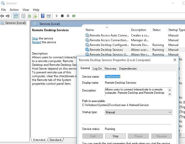 Служба Remote Desktop service 
