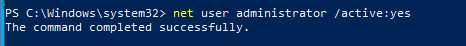 net user administrator activeyes vklyuchit vstr