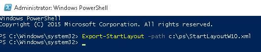 Export-StartLayout PowerShell