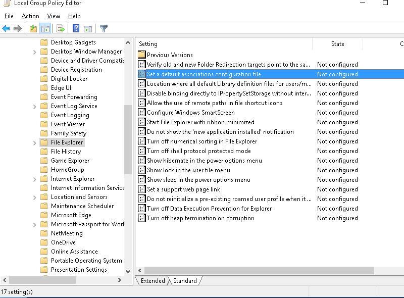 GPO Set default associations configuration file