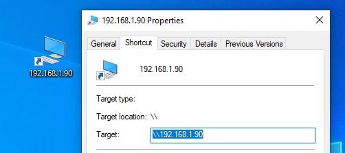 создать ярлык на сетевой компьютер в windows 10