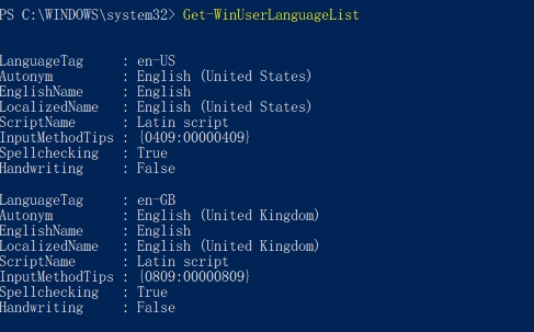 Get-WinUserLanguageList 