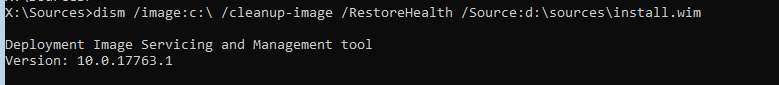 Dism /image /RestoreHealth offline в windows 10