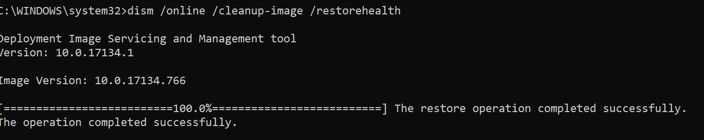 DISM /Online /Cleanup-Image /RestoreHealth - восстановление образа windows 10