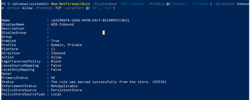 New-NetFirewallRule - создать новое правило Windows Firewall с помощью PowerShell