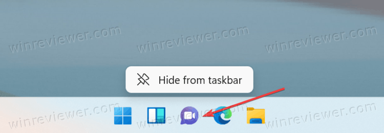 Удалить кнопку чата с панели задач в Windows 11