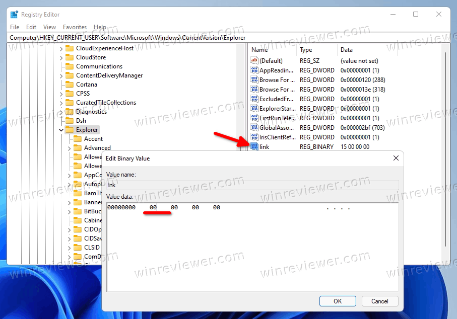 Windows 11 отключить текст «- Ярлык» параметром link