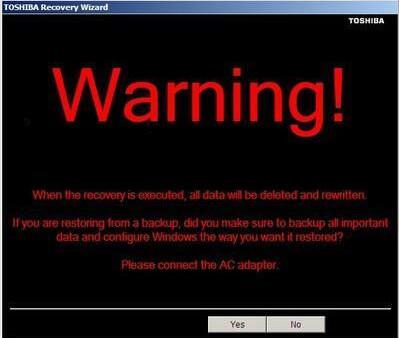 warning screen