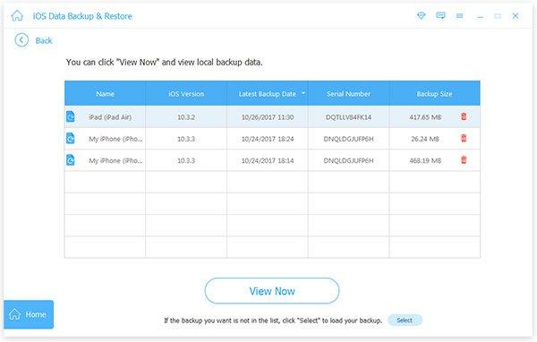 backup file list