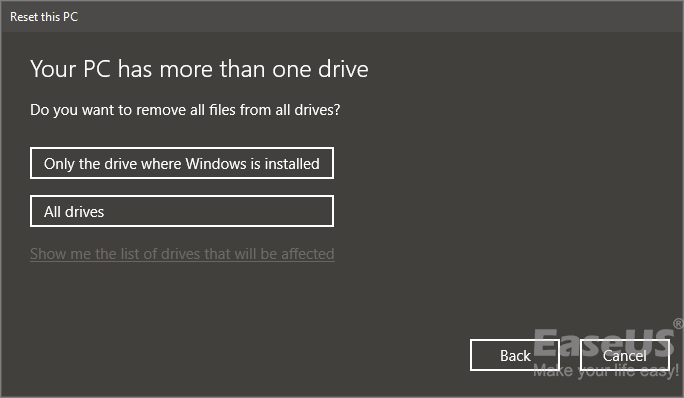 select all the drive or only the Windows OS drive