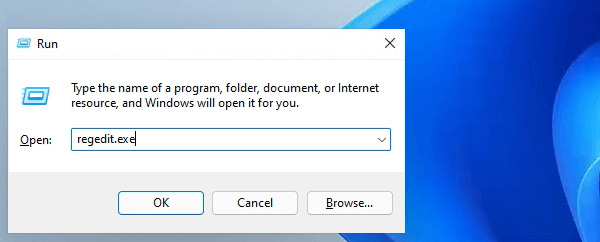 run regedit command