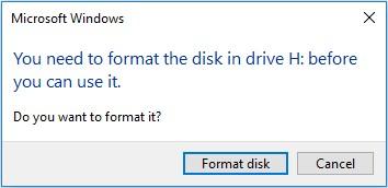 need to format the disk