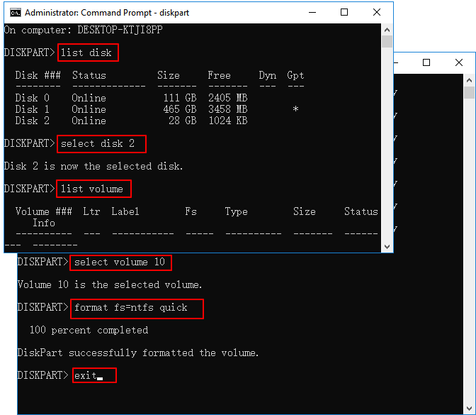 Format in cmd