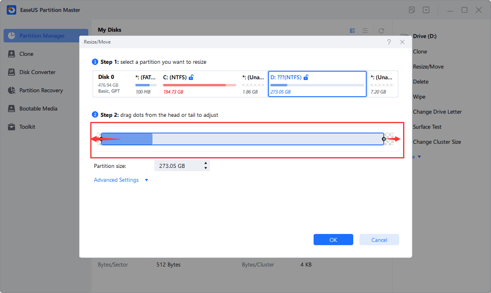 resize Bitlocker partition - Step 3