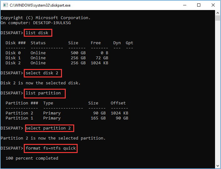 format SSD partition in CMD