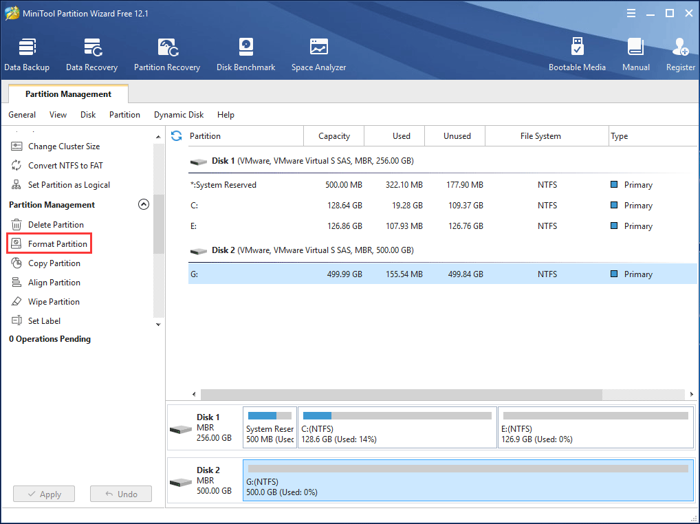 format partition with MiniTool Partition Wizard