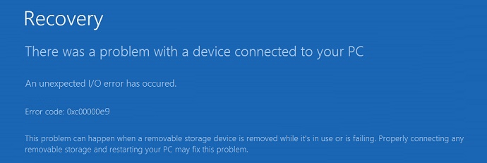 error 0xc00000e9 caused by a device connected to your PC
