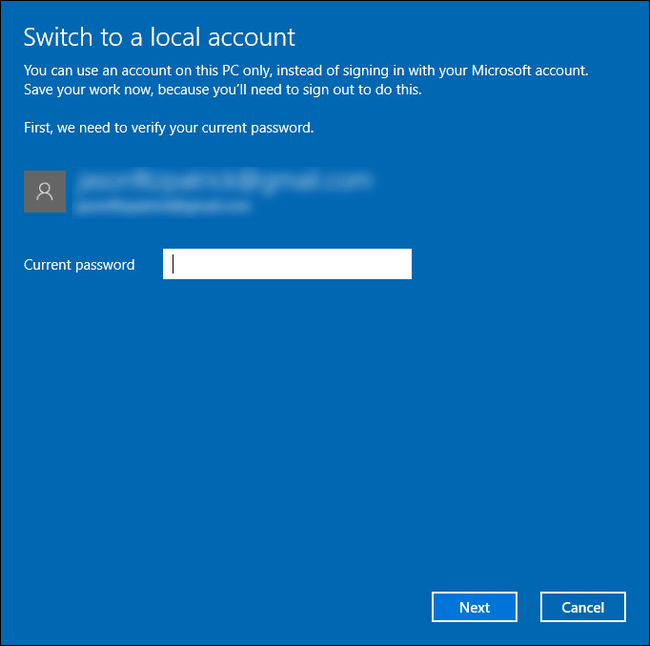 verify your current password