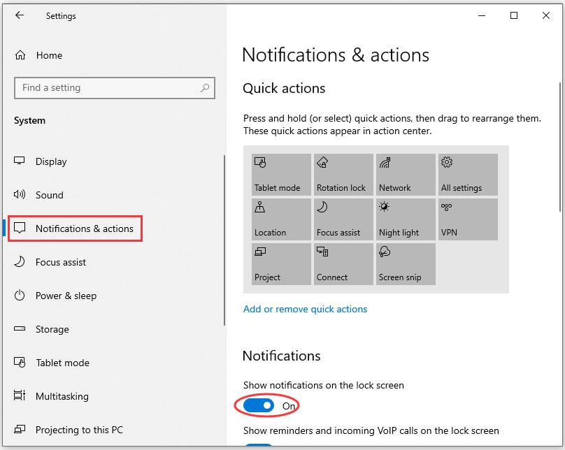 the process of disabling the Action Center
