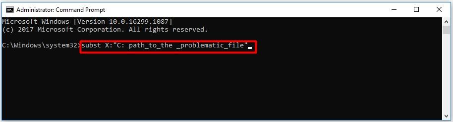 type the command and execute it