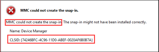 MMC could not create the snap-in Windows 10