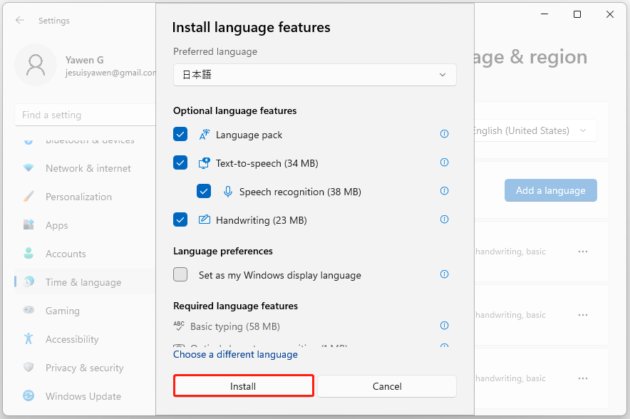 click Add a preferred language