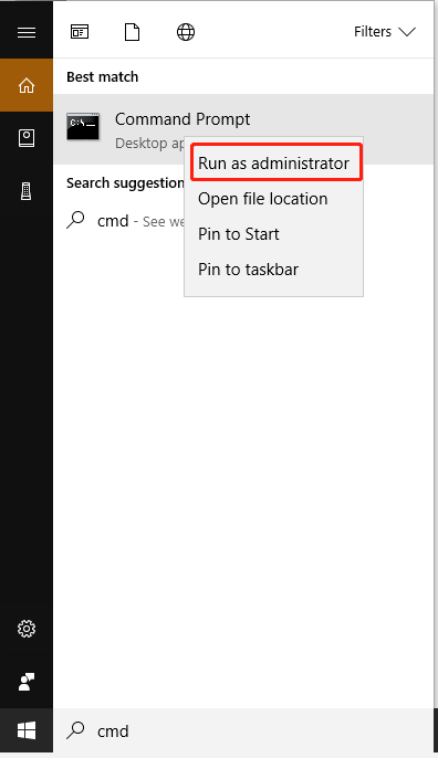 run Command Prompt as administrator