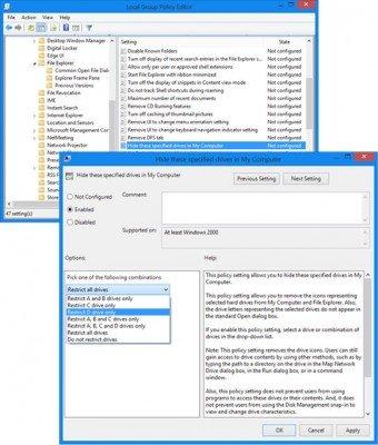 Hide a drive in Windows 8