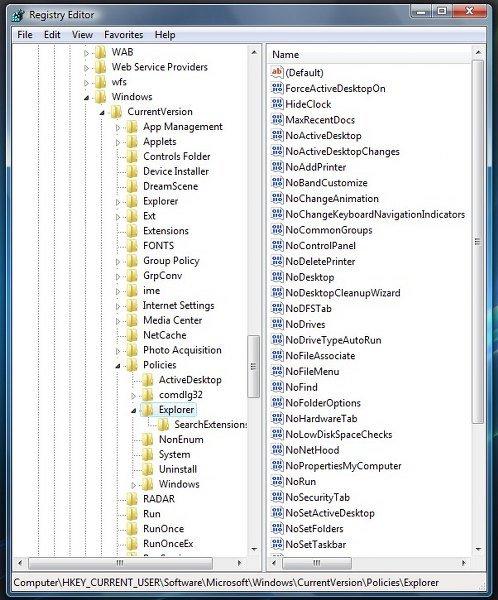 Start Menu and TaskBar Registry Tweaks for Windows