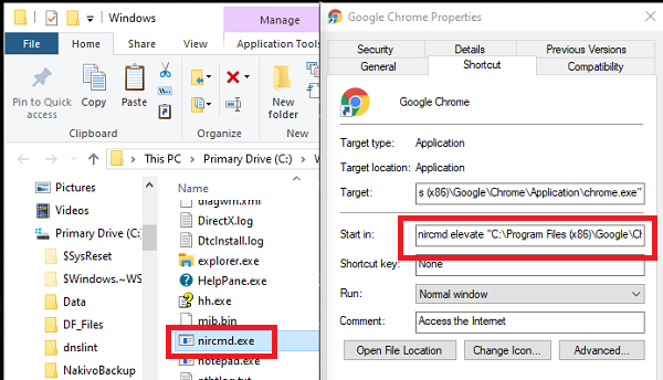nircmd launch porgram with disabled UAC prompt