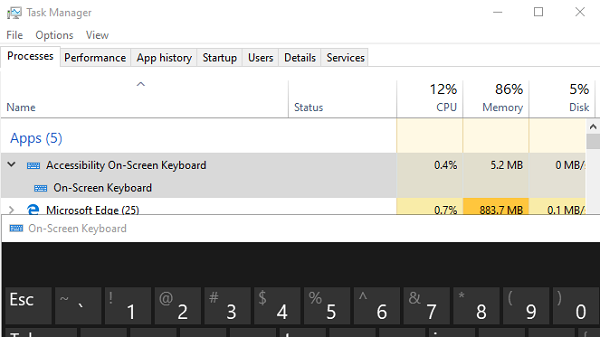 Disable On Screen keyboard from Startup