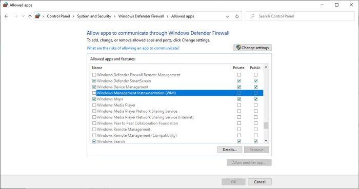 WMI Windows Defender Firewall