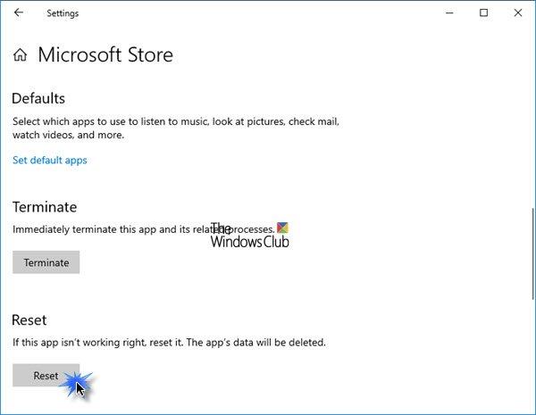 Reset the Microsoft Store