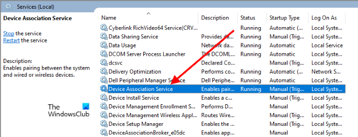 Start Device Association Service