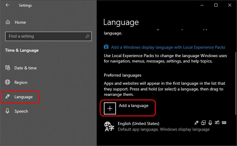 Add language