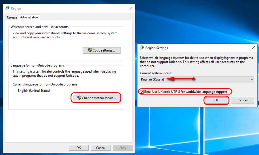 Change system locale