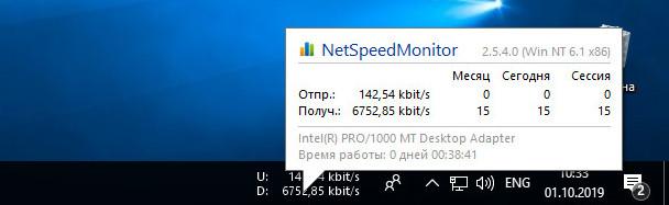 NetSpeedMonitor - status